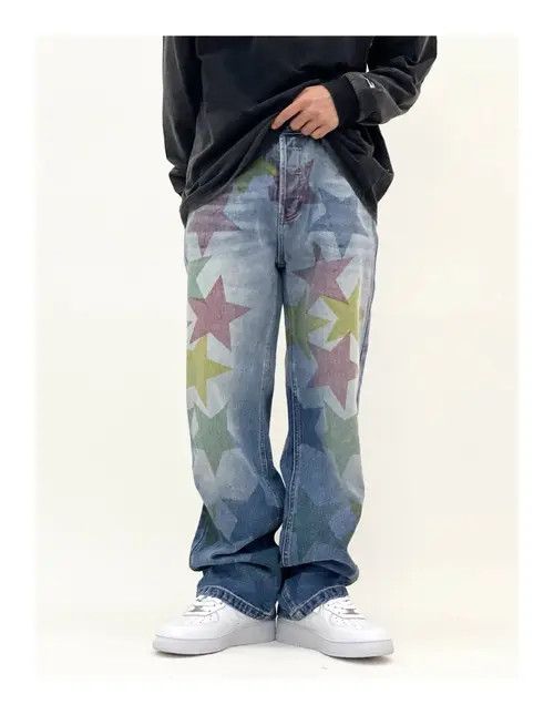 VIBE Vintage Wash Y2K Street Hip Hop Micro Flare Jeans Size US 30 / EU 46 - 3 Thumbnail