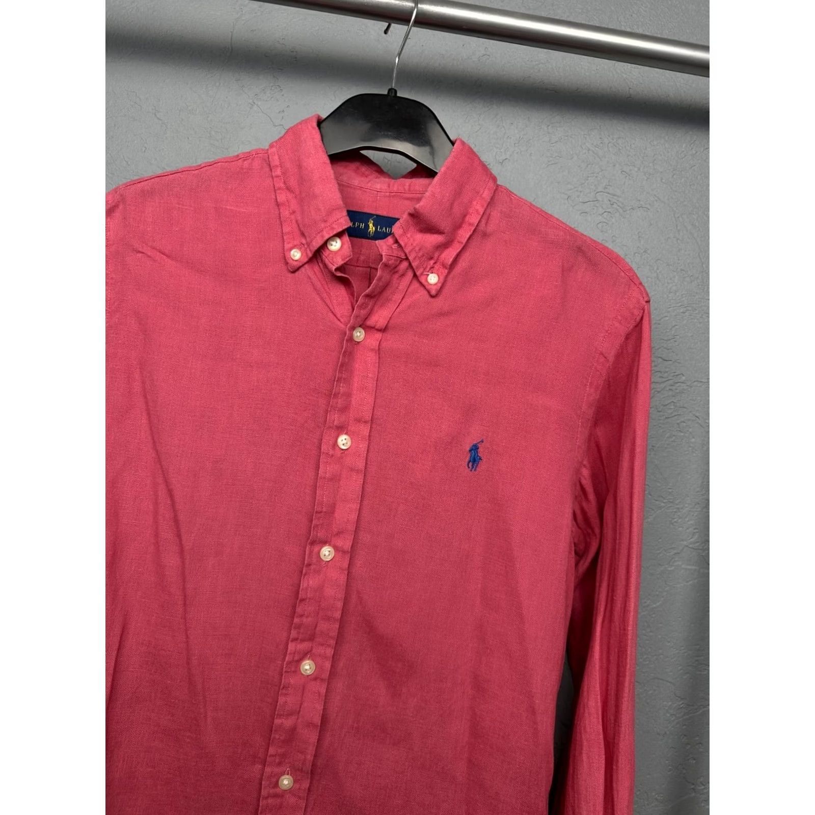Polo Ralph Lauren Polo Ralph Lauren Mens LINEN Long Sleeve Shirt S Pink - Shirt, Polo, Linen, Button-Up, Mens, Solid, Size S, Pink, Linen, 90s-? Size US S / EU 44-46 / 1 - 2 Thumbnail