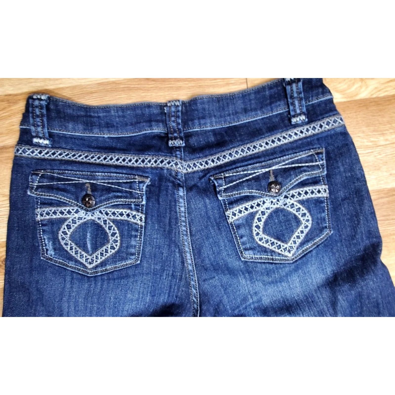 Lee Lee Platinum Label Jeans Women Sz 32 x 30 Denim Barely Bootcut Deep Slender Size 24" / US 00 / IT 34 - 7 Thumbnail