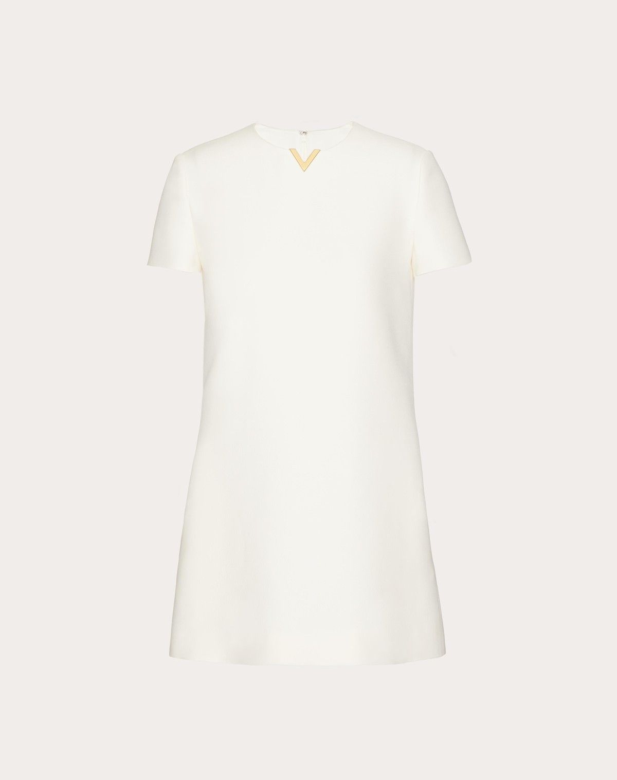Valentino o1s1wg110525 Crepe Couture Short Dress in White Size M / US 6-8 / IT 42-44 - 1 Thumbnail