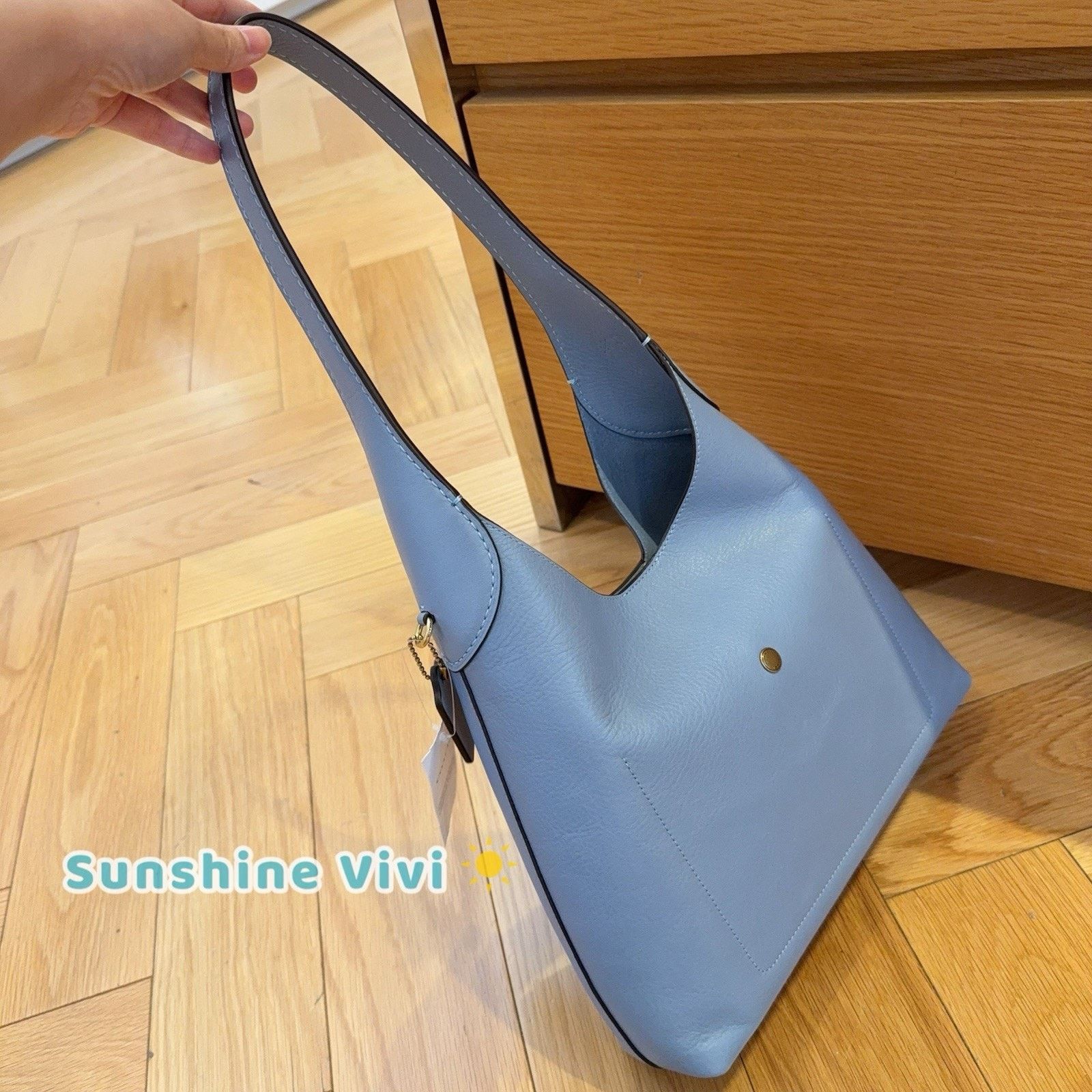 Coach NWT COACH Brooklyn Shoulder Bag 28 Leather Brass/Bluebell Size ONE SIZE - 6 Thumbnail