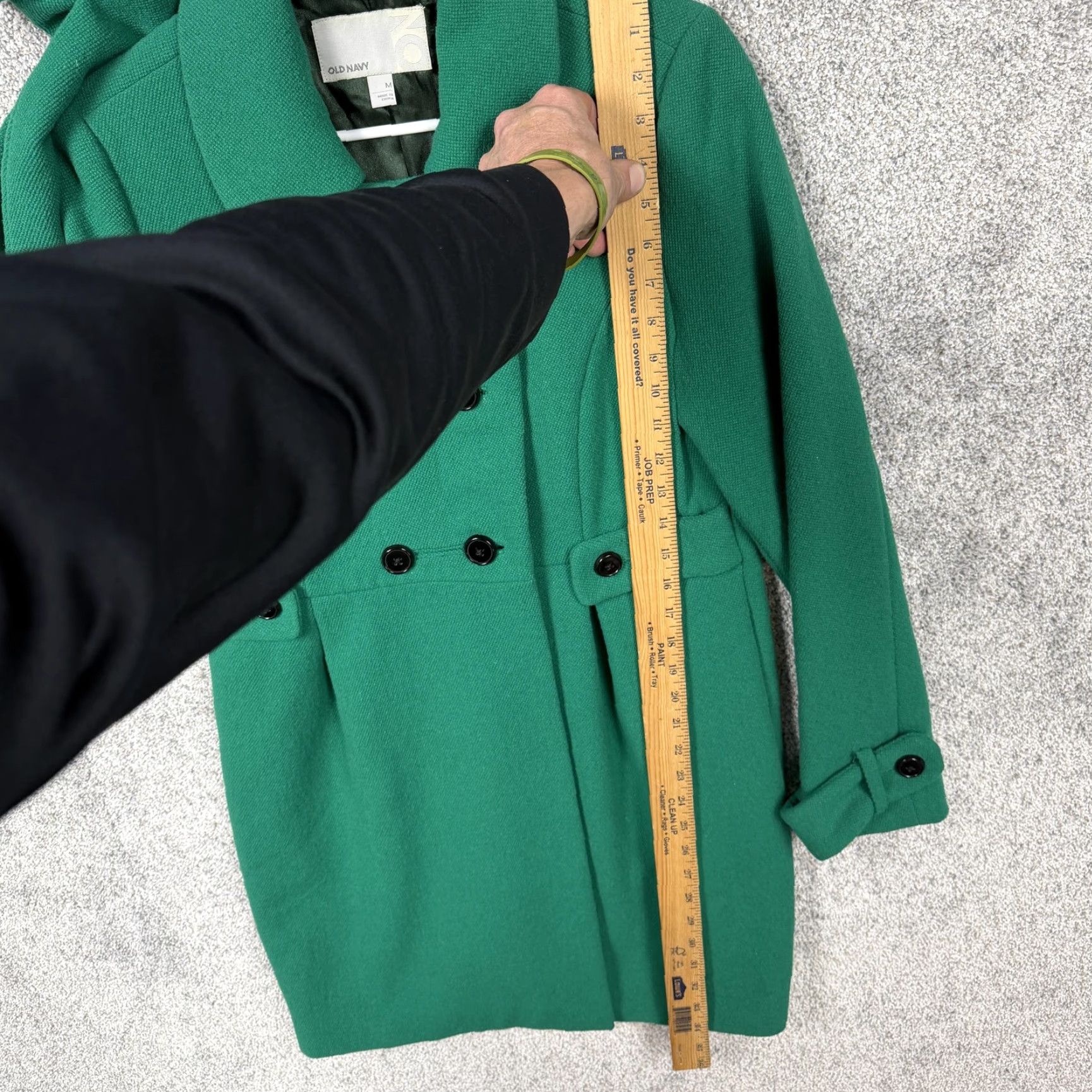 Old Navy Old Navy Peacoat Womens M Green Wool Blend Pleated Mod Dark Academia Twee Y2K Size M / US 6-8 / IT 42-44 - 4 Thumbnail