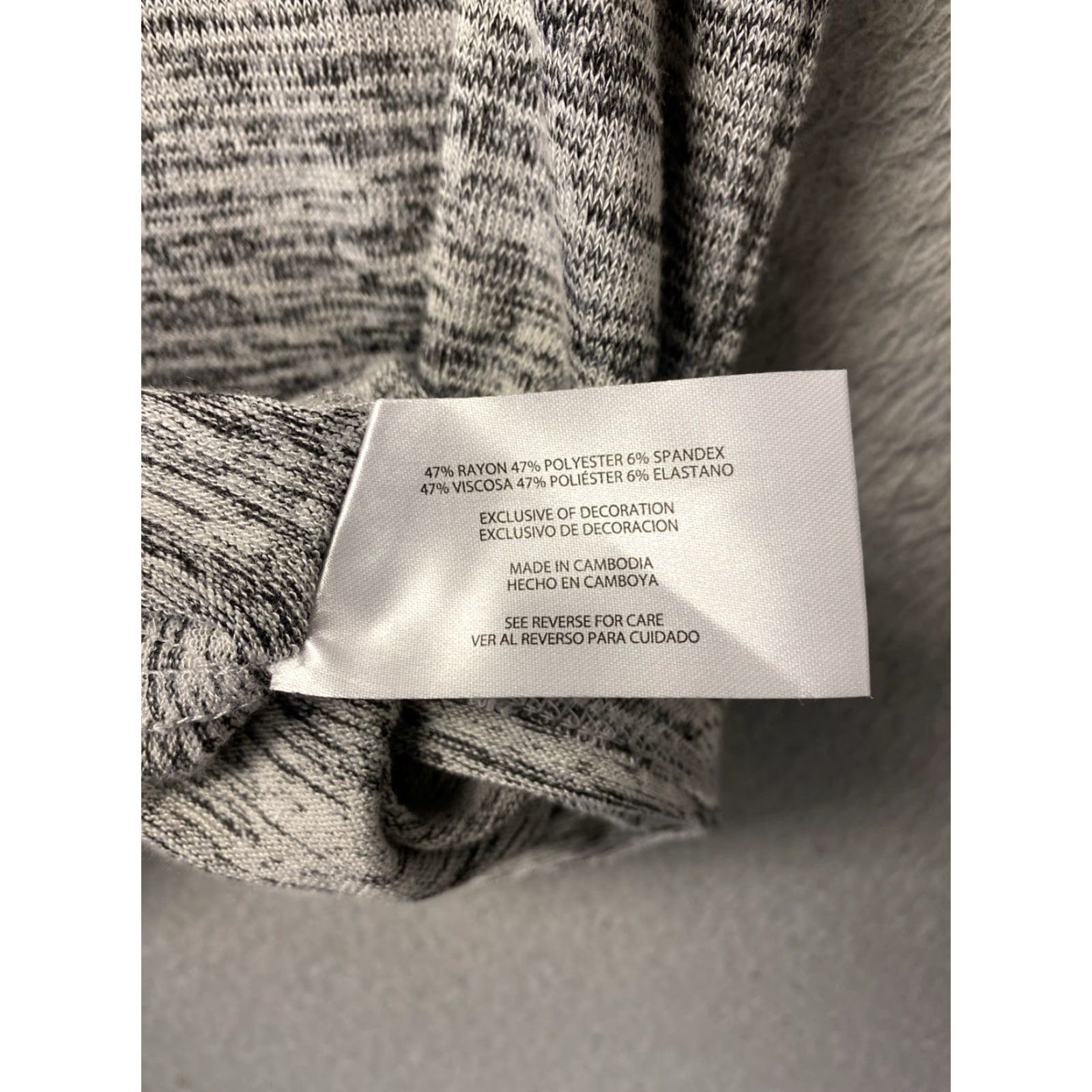 Banana Republic BANANA REPUBLIC Sweater Womens L Gray Solid Pullover V-Neck Long Sleeve Classic Preppy Knit Stretch Lightweight Size L / US 10 / IT 46 - 6 Thumbnail