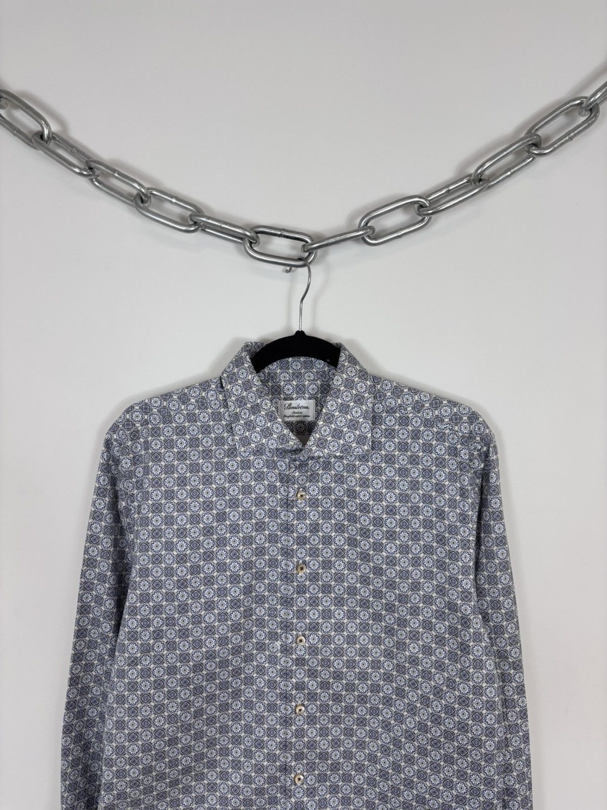 Strenstroms Stenstroms Men’s Slimline Twofold Cotton Button Up Shirt Size US M / EU 48-50 / 2 - 2 Thumbnail