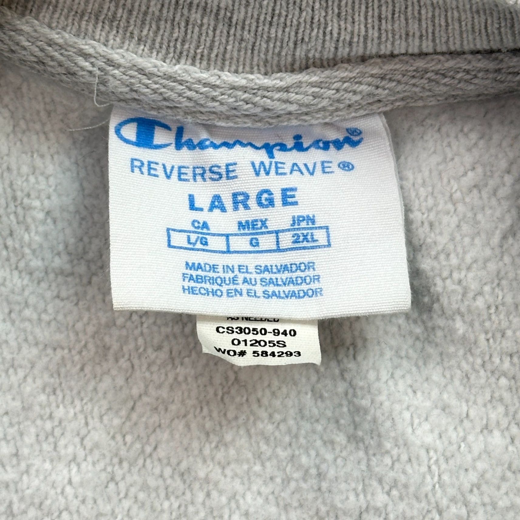Champion Champion Reverse Weave Sweatshirt Mens Large Gray Script Logo Pullover Size US L / EU 52-54 / 3 - 6 Thumbnail