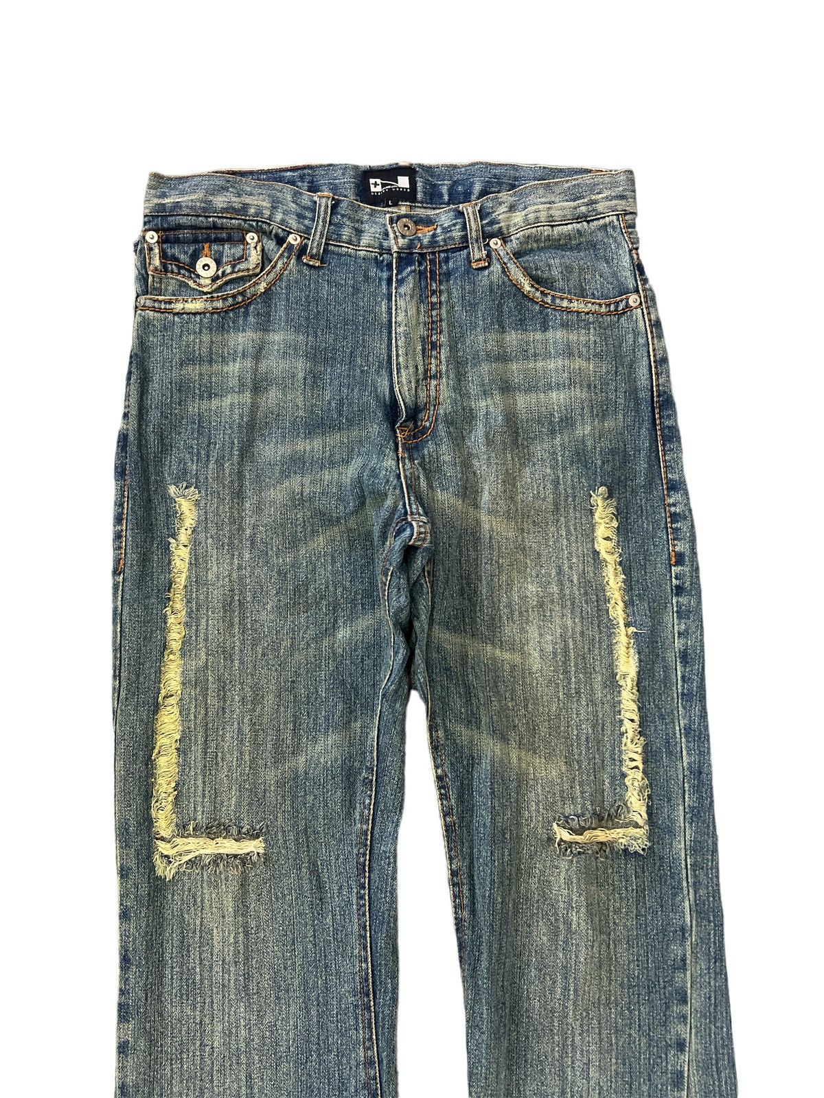 Japanese Brand × Vintage FLARED💥NYLAUS RIPPED DISTRESSED DENIM PANT Size US 32 / EU 48 - 4 Thumbnail