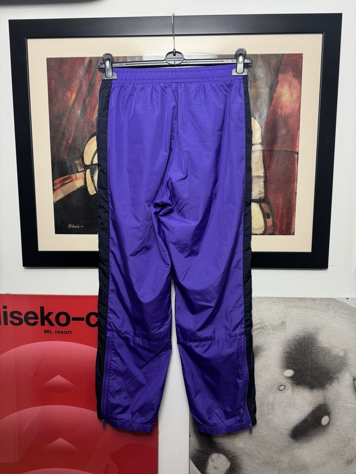 Acne Studios Acne Studios Face Logo Nylon Purple Designer Sweatpant Hype Size US 29 - 2 Thumbnail