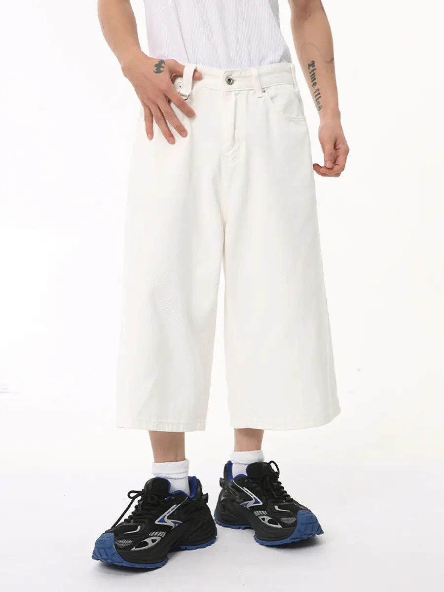 Japanese Brand Retro wide leg solid color denim shorts Size US 32 / EU 48 - 6 Thumbnail