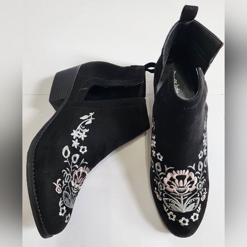 Other 👢Olivia Miller Black Rosedale Embroidered Floral Boots Size US 9 / IT 39 - 3 Thumbnail