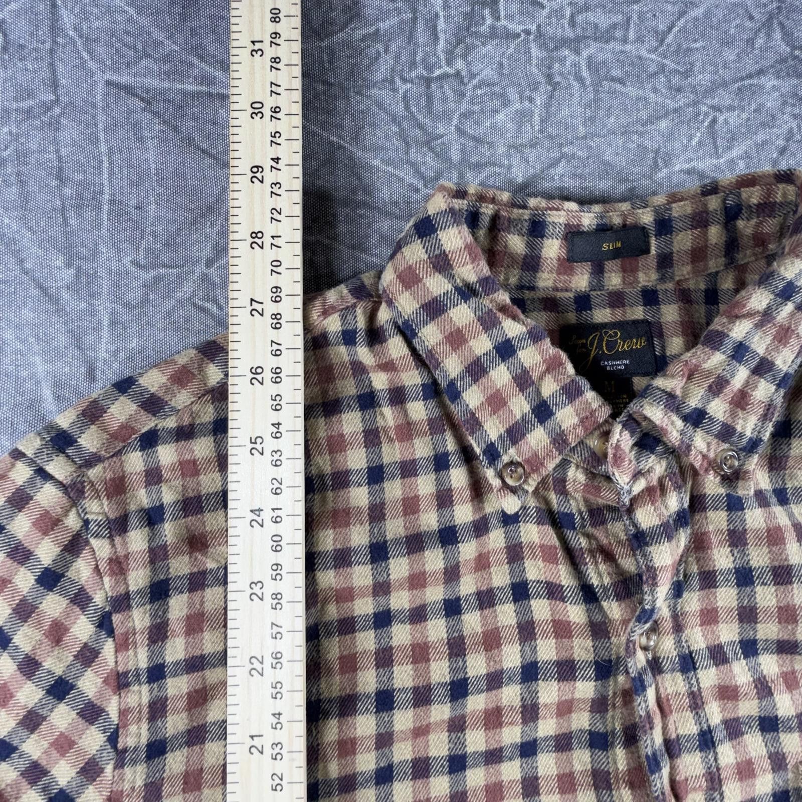 J.Crew J-Crew Shirt Men's M Brown Flannel Cashmere Blend Slim Fit Size US M / EU 48-50 / 2 - 5 Thumbnail