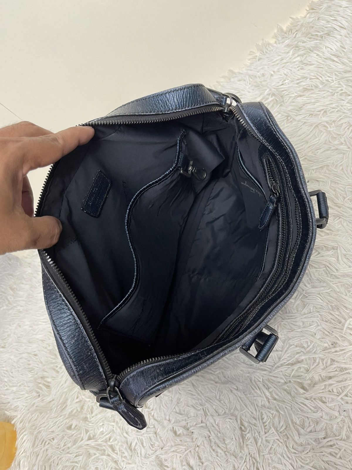 Salvatore Ferragamo Salvatore Ferragamo Blue Leather Briefcase Size ONE SIZE - 23 Thumbnail