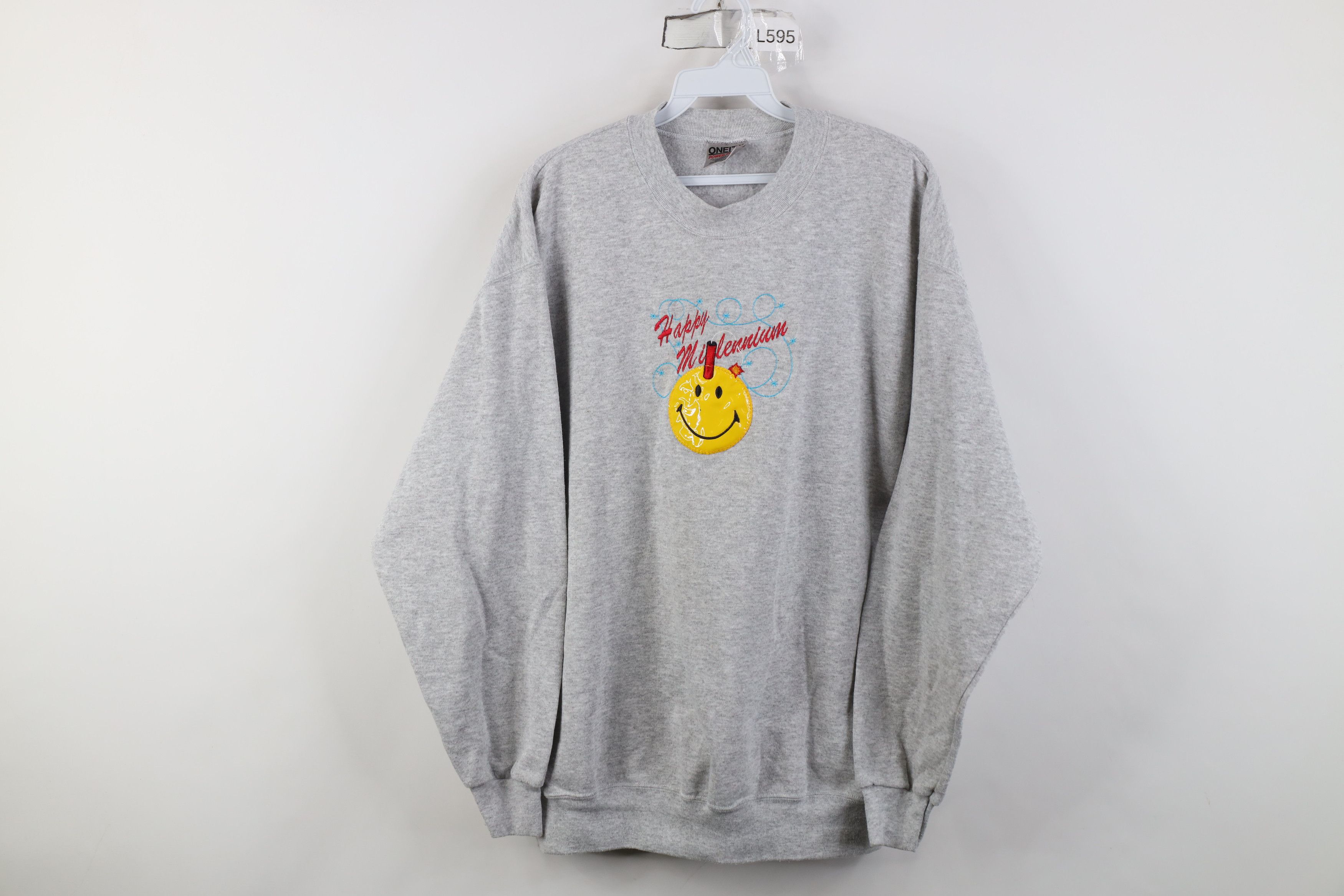 Vintage Vintage Y2K Happy Millennium Smiley Face Crewneck Sweatshirt Size XL / US 12-14 / IT 48-50 - 1 Thumbnail
