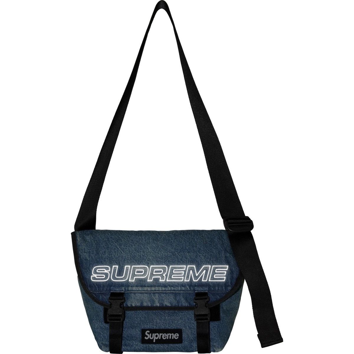 Supreme Supreme Denim Messenger Bag in Washed Indigo Reflective Size ONE SIZE - 2 Thumbnail