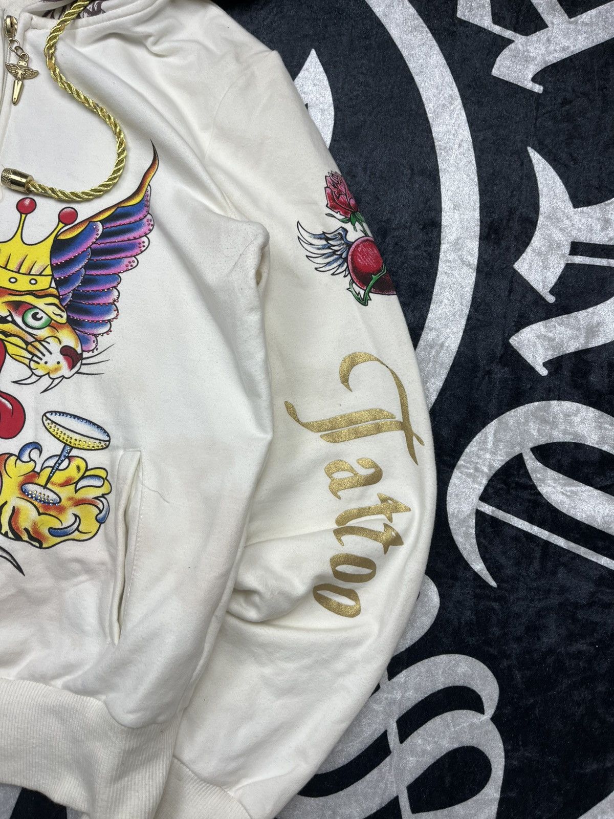 If Six Was Nine LGB IfSixWasNine Ed Hardy Style Leopard Fur Faux Zip Hoodie Size L / US 10 / IT 46 - 4 Thumbnail