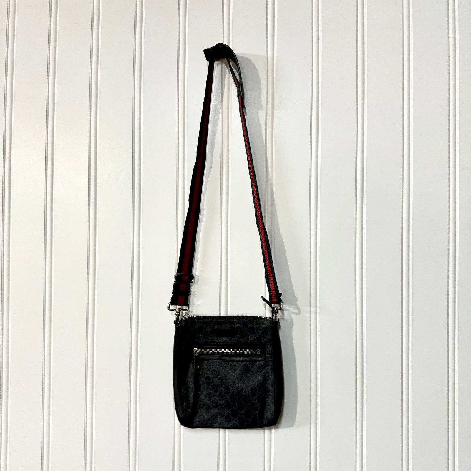 Gucci Gucci GG Supreme Messenger Bag Black/Grey 523599 Authentic Size ONE SIZE - 2 Thumbnail