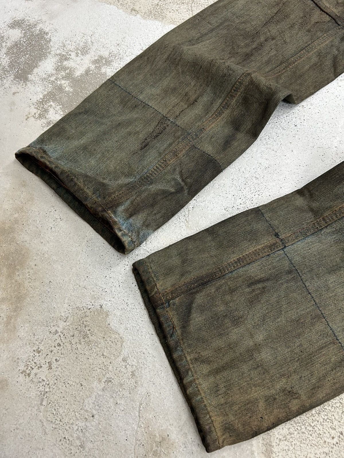 20471120 Vintage Dominate Japan Double Waist Mud Washed Dirty Wording Size US 30 / EU 46 - 12 Thumbnail