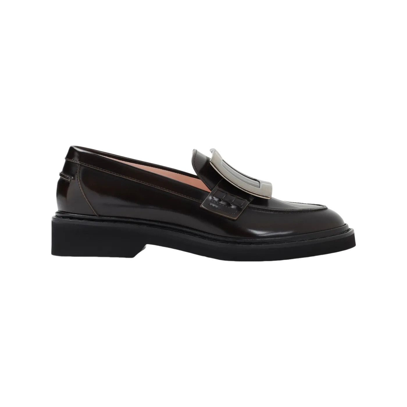 ROGER VIVIER Viv Rangers Dark Brown Leather Loafers New (Wom