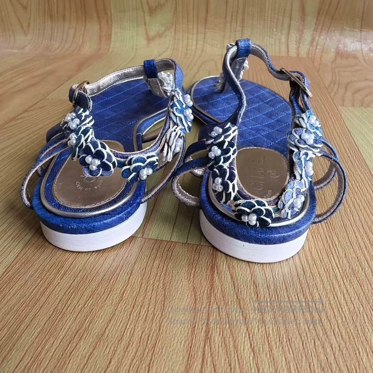 Chanel Chanel Blue Camellia Sandals. Size US 6.5 / IT 36.5 - 5 Thumbnail