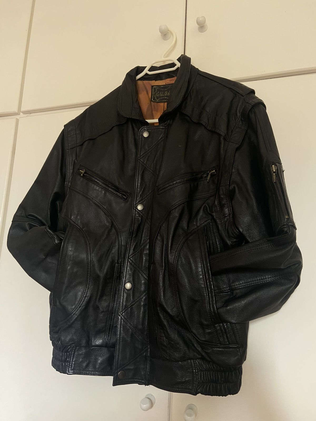 Genuine Leather Vintage real leather pilot bomber jacket Size US M / EU 48-50 / 2 - 1 Thumbnail