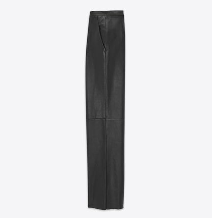 Saint Laurent Paris oc11z1225 750073 Wide Leg Pants in Lambskin in Black Size US 36 / EU 52 - 2 Thumbnail