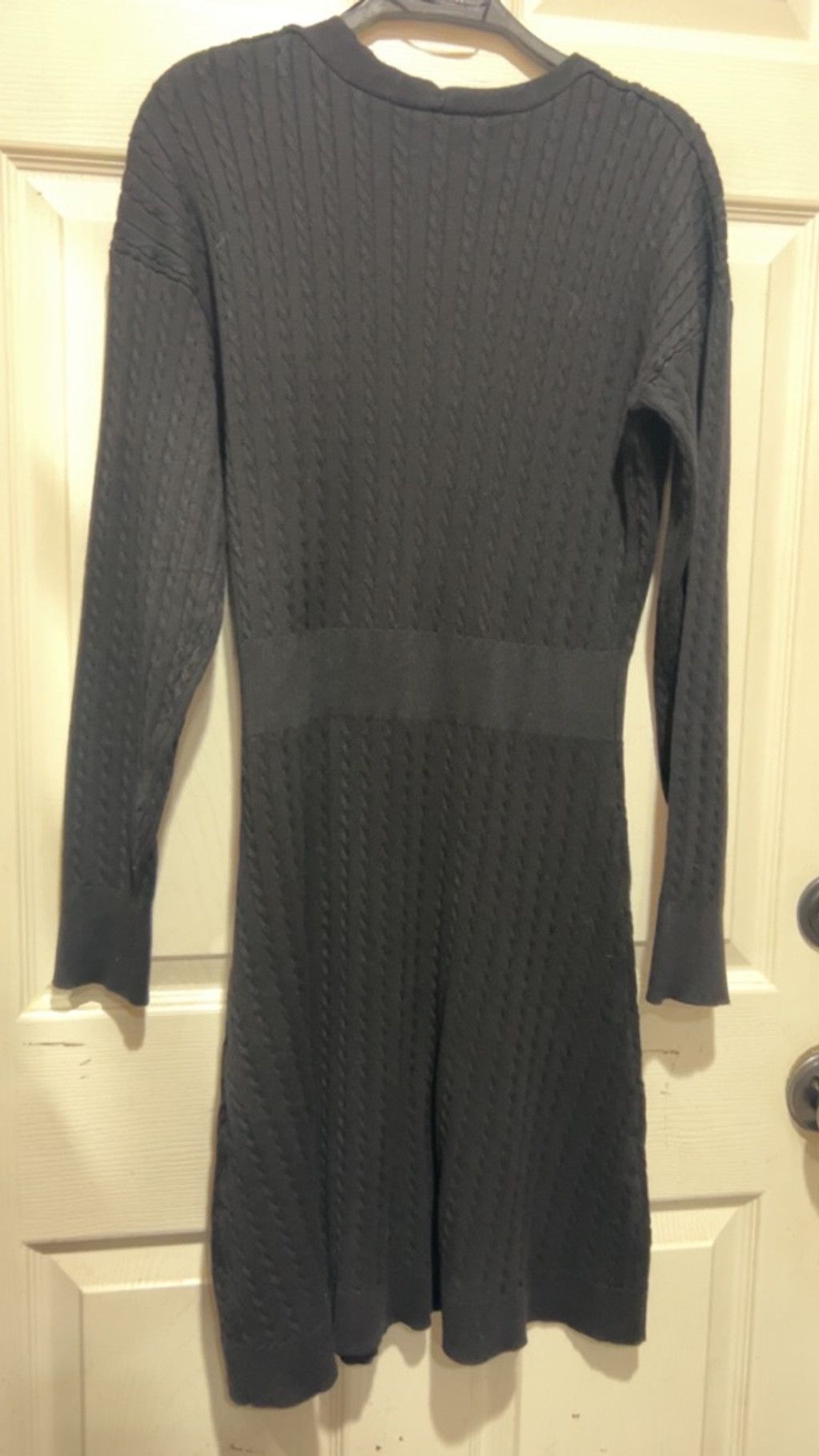 Lucky Brand Women's Lucky Brand Long Sleeve Cable Knit Dress in Black M Size M / US 6-8 / IT 42-44 - 5 Thumbnail