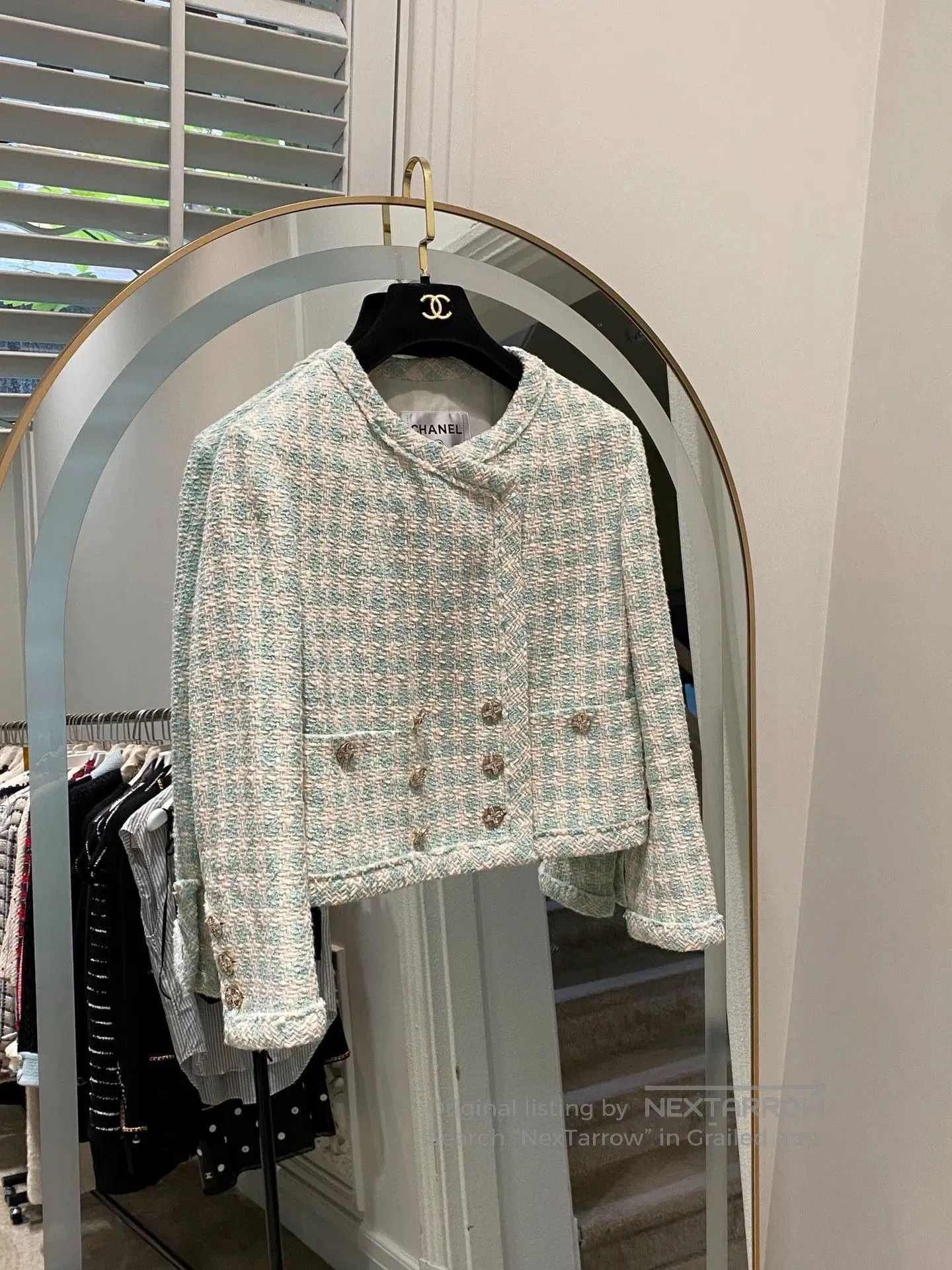 Chanel Chanel 23S Green Diamond Button Jacket. Size US S / EU 44-46 / 1 - 1 Thumbnail