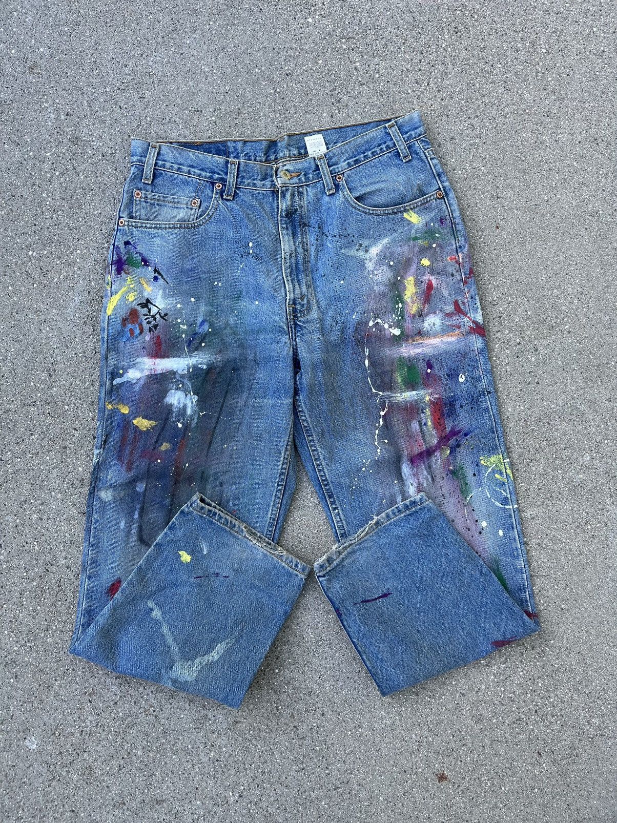 Levi's × Vintage Vintage Levi’s 550 Jeans Custom Distressed Thrashed Size US 34 / EU 50 - 5 Thumbnail