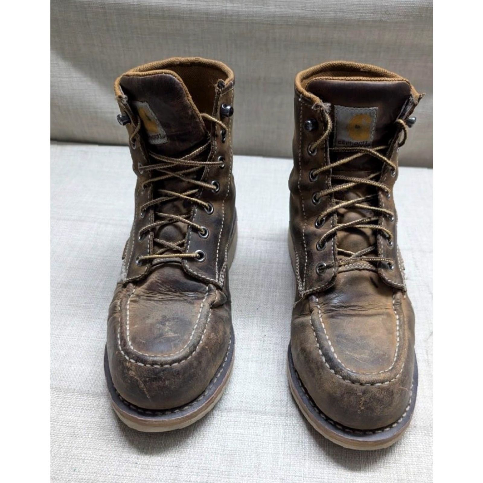 Carhartt Womens Carhartt Work Boots 10 M Brown Leather Safety Steel Toe FW6225 Mohican Moccasin Wedge Sole Workwear Womens Size US 10 / IT 40 - 6 Thumbnail