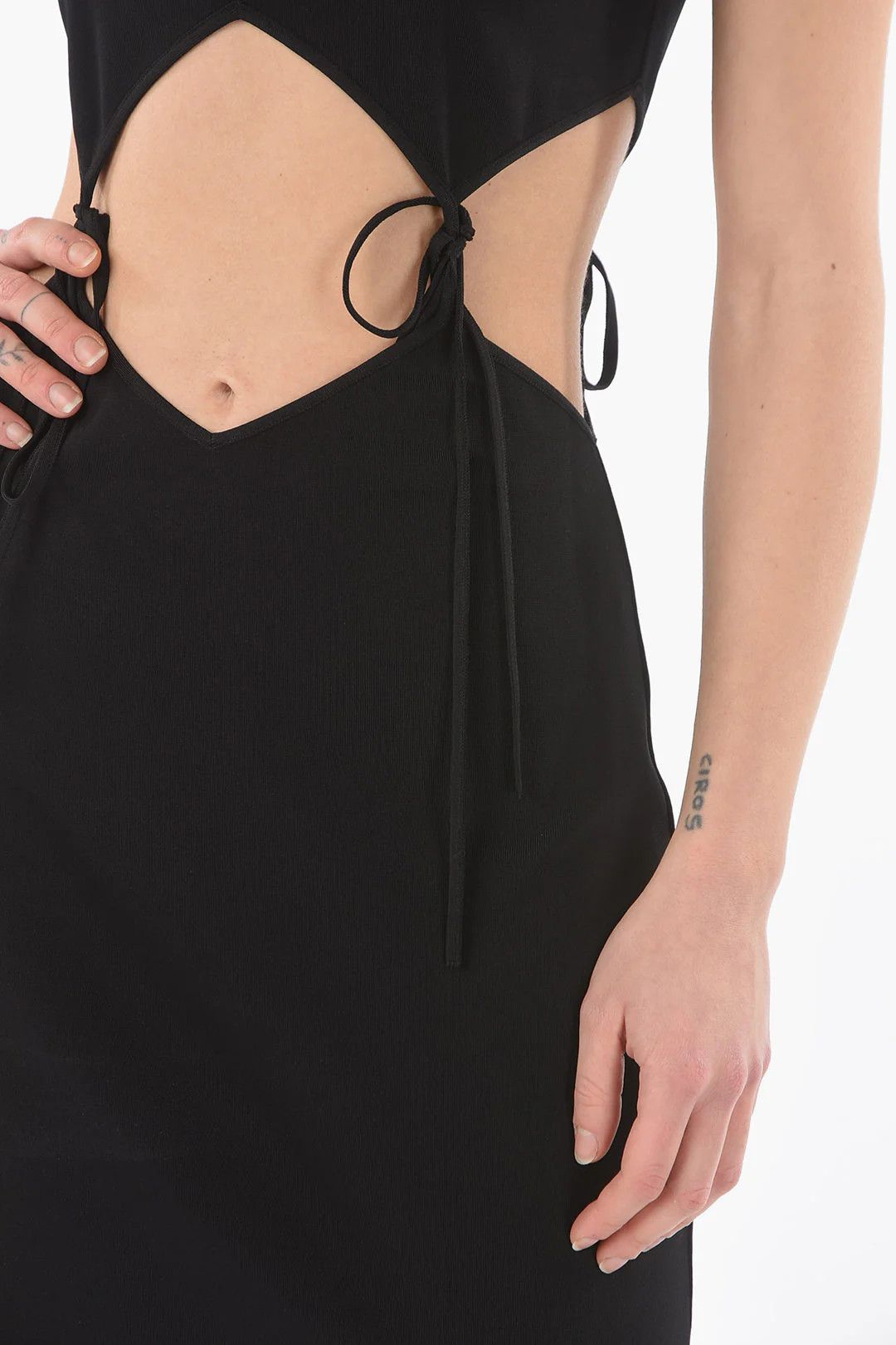Bottega Veneta og1mm0426 Mini Dress in Black Size M / US 6-8 / IT 42-44 - 3 Thumbnail