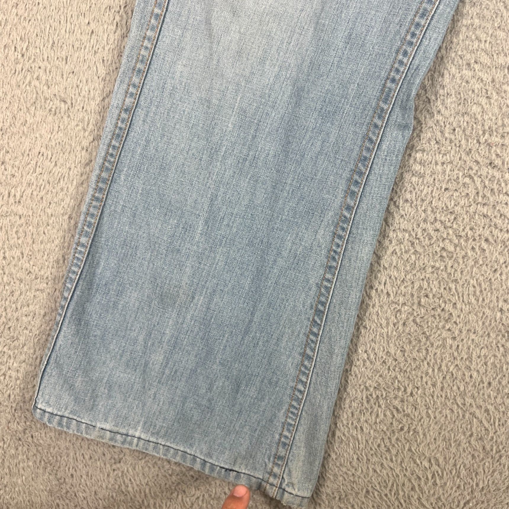 Lee VINTAGE Lee Jeans 35x27 Bootcut Flared Blue Denim Made in USA Mens Size US 35 - 2 Thumbnail