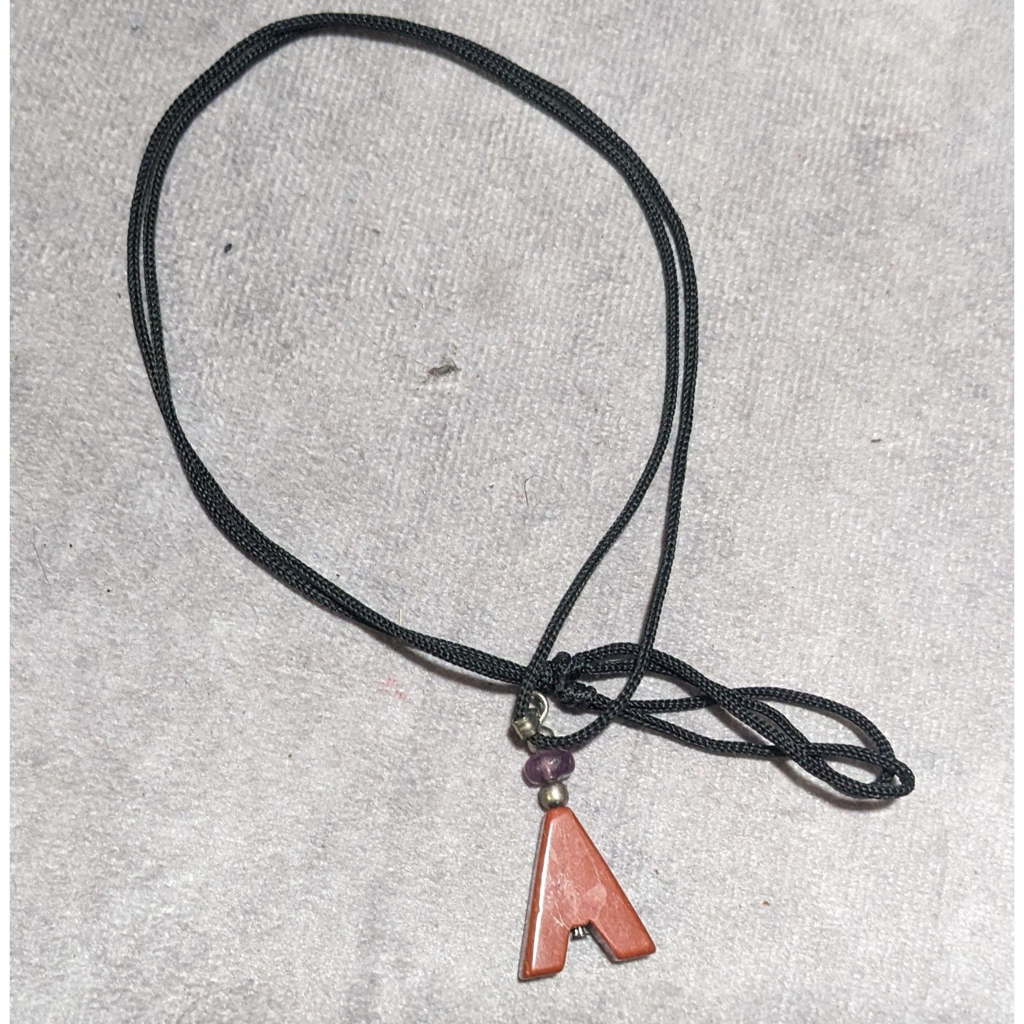 Other Red Jasper Minimalist Letter A Initial Necklace Size ONE SIZE - 8 Thumbnail