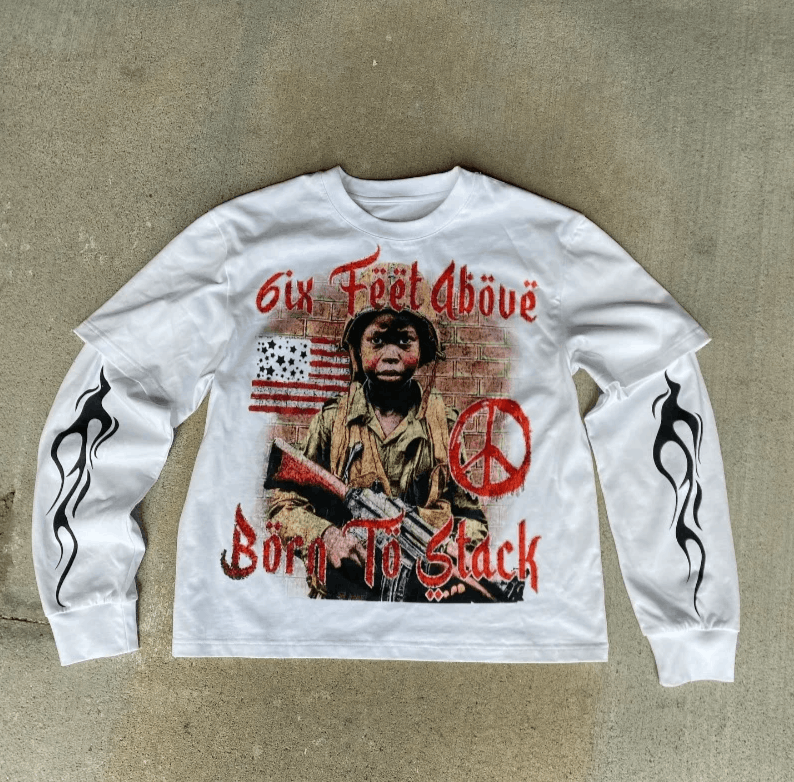 VIBE 25 American Gothic Harajuku anime printed long sleeve Size US M / EU 48-50 / 2 - 2 Thumbnail
