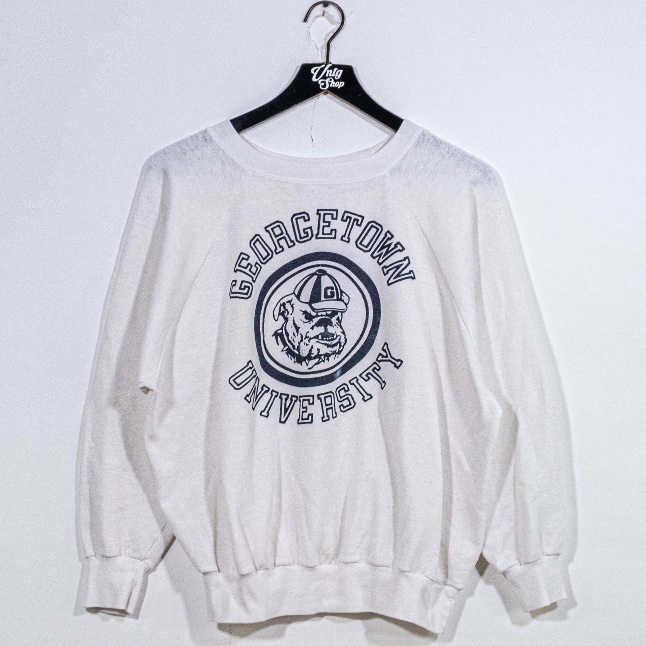 Vintage Vintage Georgetown Hoyas Sweatshirt XL Boxy Cropped Raglan Size US XL / EU 56 / 4 - 1 Thumbnail