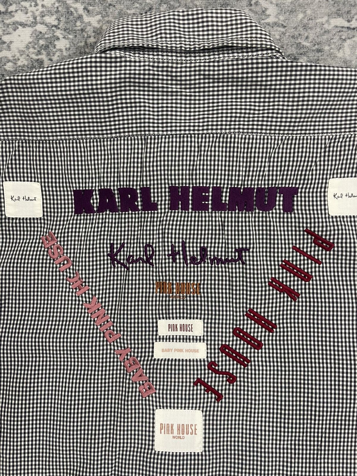 Karl Helmut Karl Helmut Lang Pink House Stripe Shirt Distressed Size US M / EU 48-50 / 2 - 12 Thumbnail