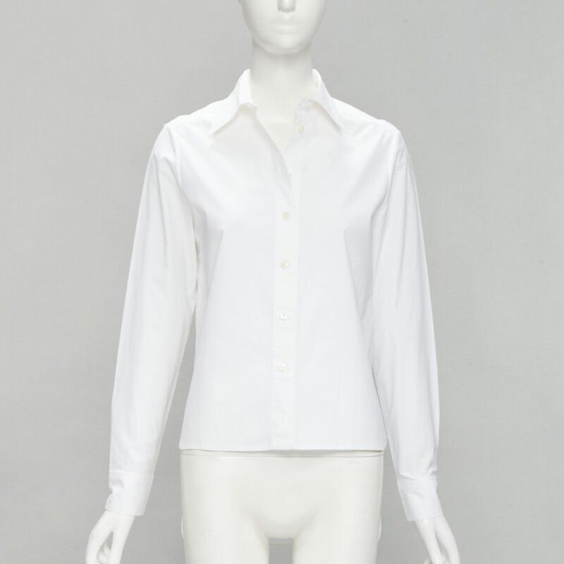 Jean Paul Gaultier JEAN PAUL GAULTIER white cotton high low hem button up shirt IT38 XS Size XS / US 0-2 / IT 36-38 - 1 Thumbnail