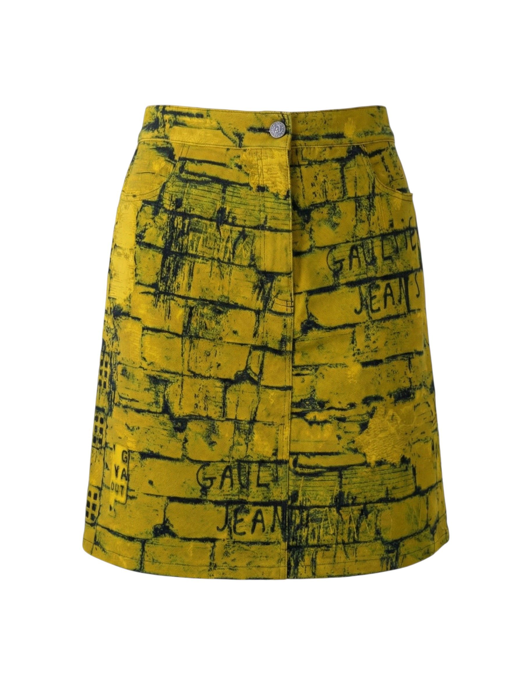 Jean Paul Gaultier RARE VINTAGE BRICK WALL PRINTED MINI SKIRT Size 30" / US 8 / IT 44 - 1 Thumbnail