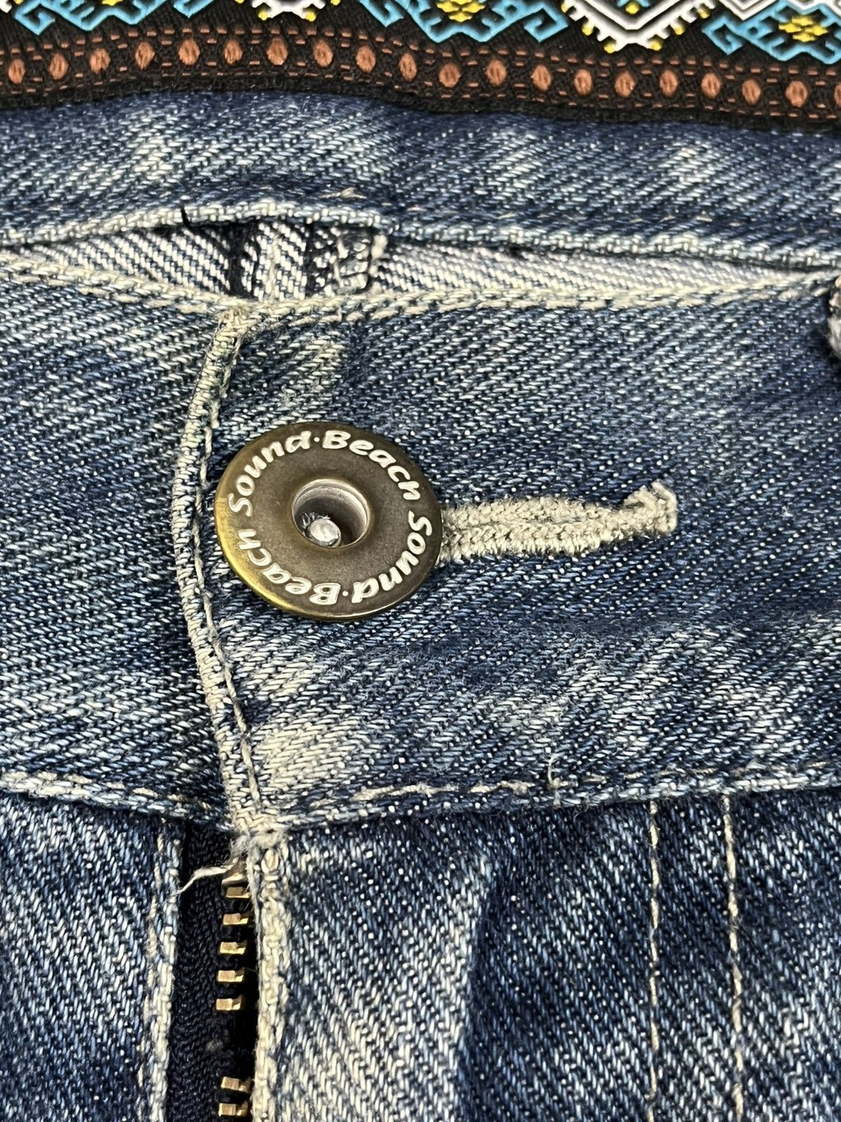 14th Addiction Vintage Sound Beach Flare Unique Grafitti Denim Size US 33 - 10 Thumbnail