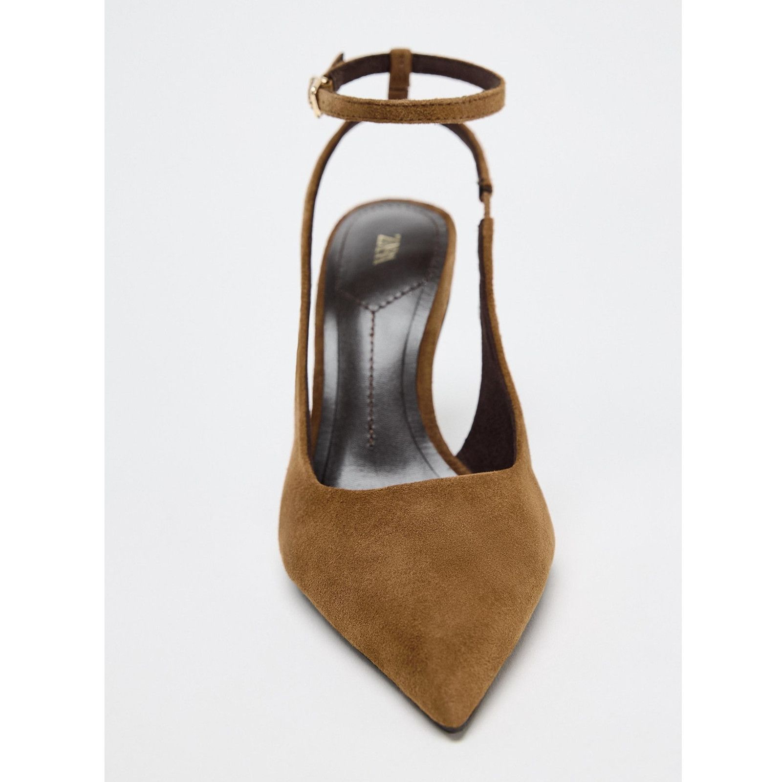 Zara ZARA Brown Leather Slingback Heels NWT Size US 10 / IT 40 - 18 Thumbnail