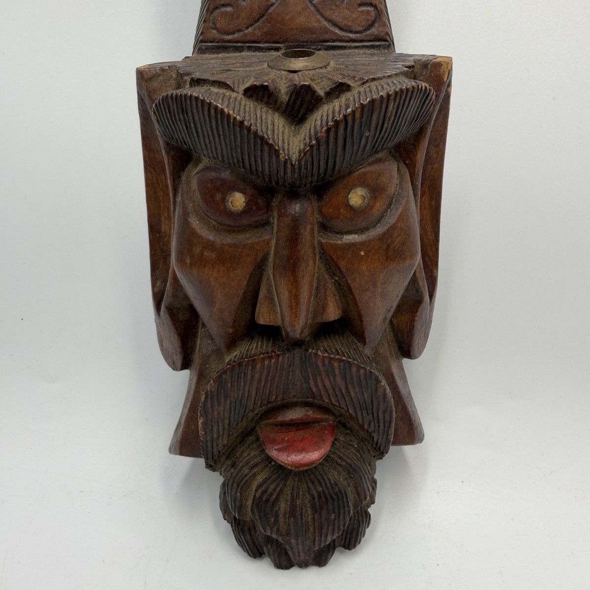 Vintage Vintage Hand Carved Wooden Wall Decor Bearded Man Folk Art Size ONE SIZE - 5 Thumbnail