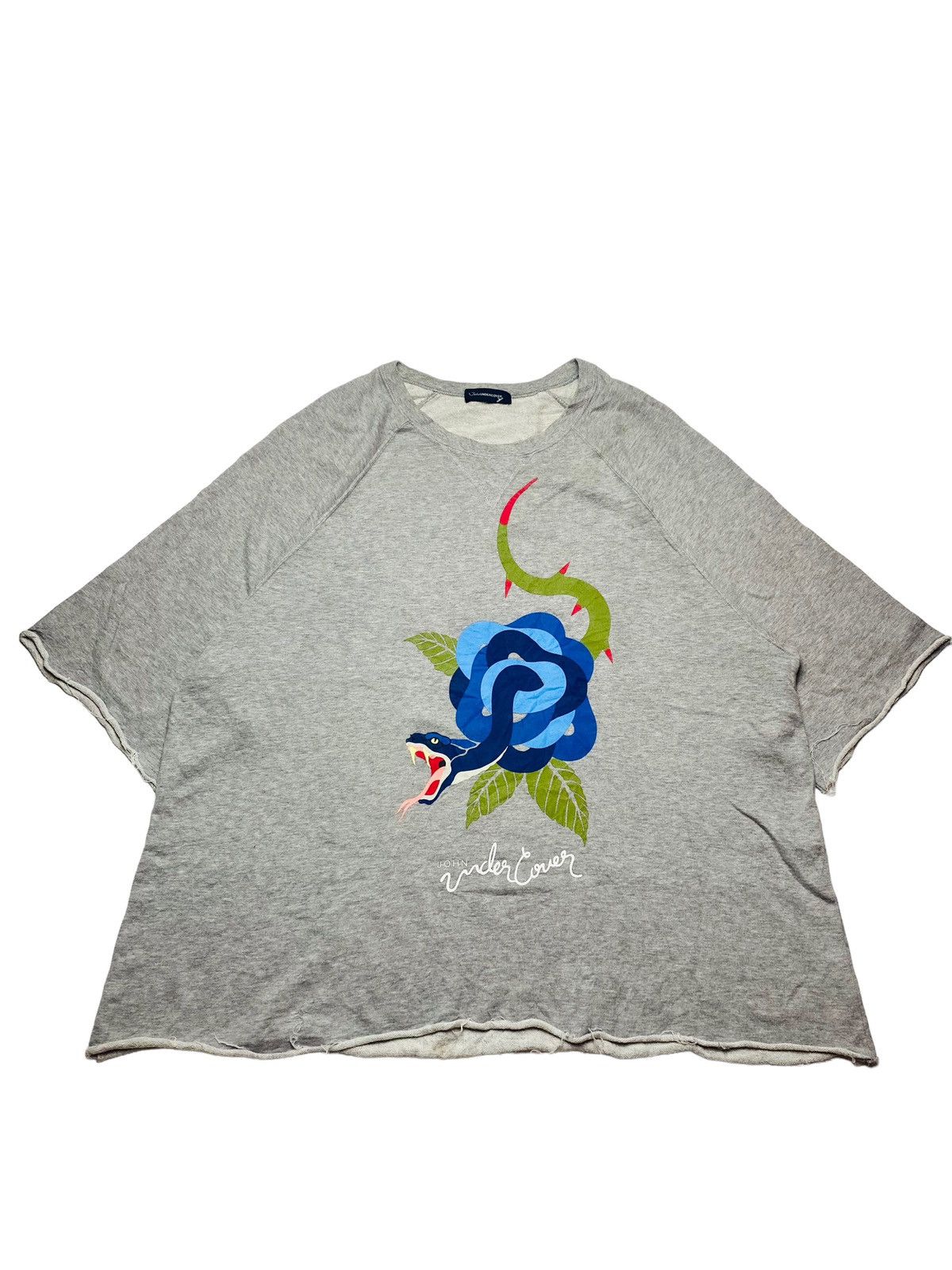John Undercover John Undercover Flower Snake Cropped Unfinished Sweatshirt Size US L / EU 52-54 / 3 - 1 Thumbnail