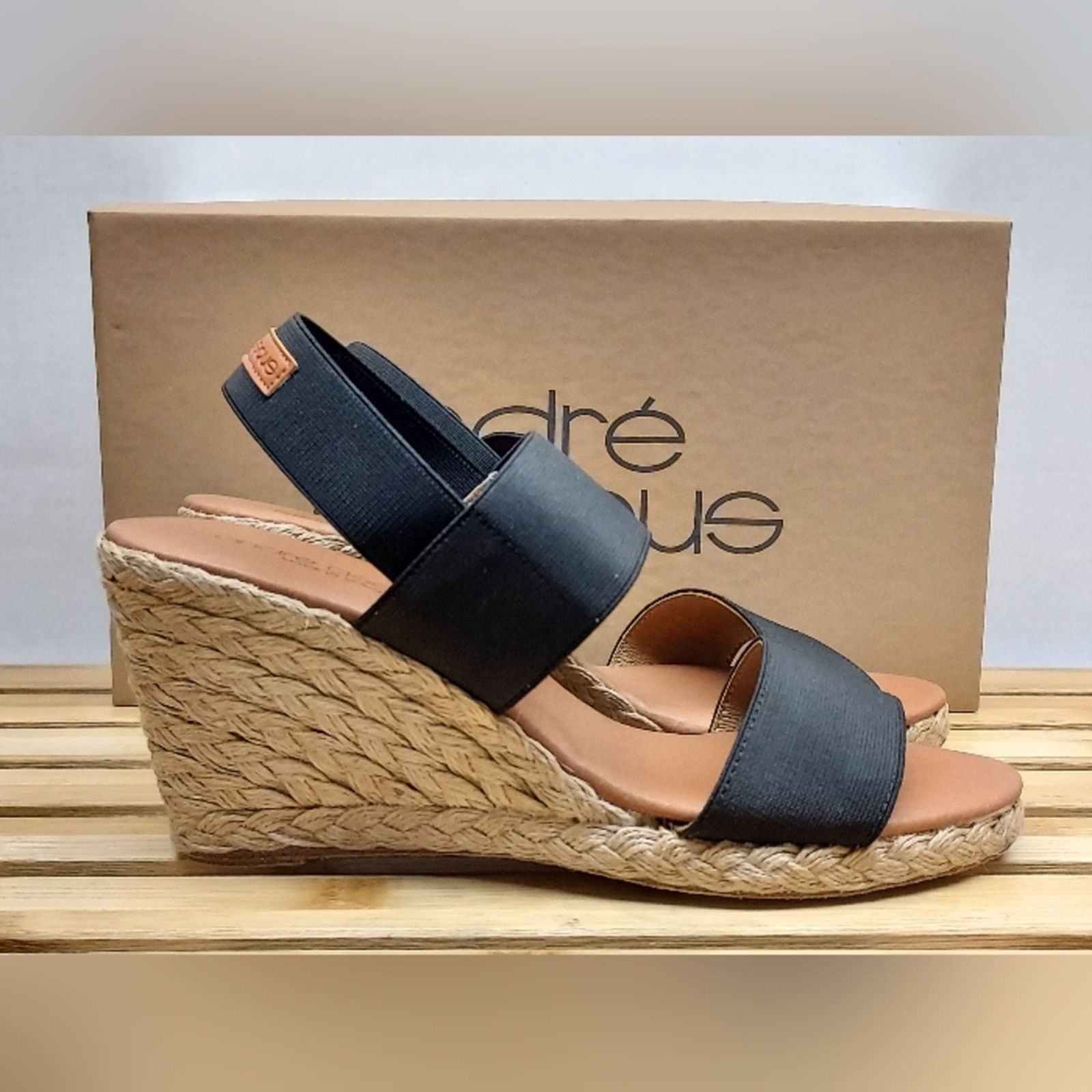 Other Andre Assous Womens Black Allison Espadrille Sandals Size 6 Size US 6 / IT 36 - 6 Thumbnail