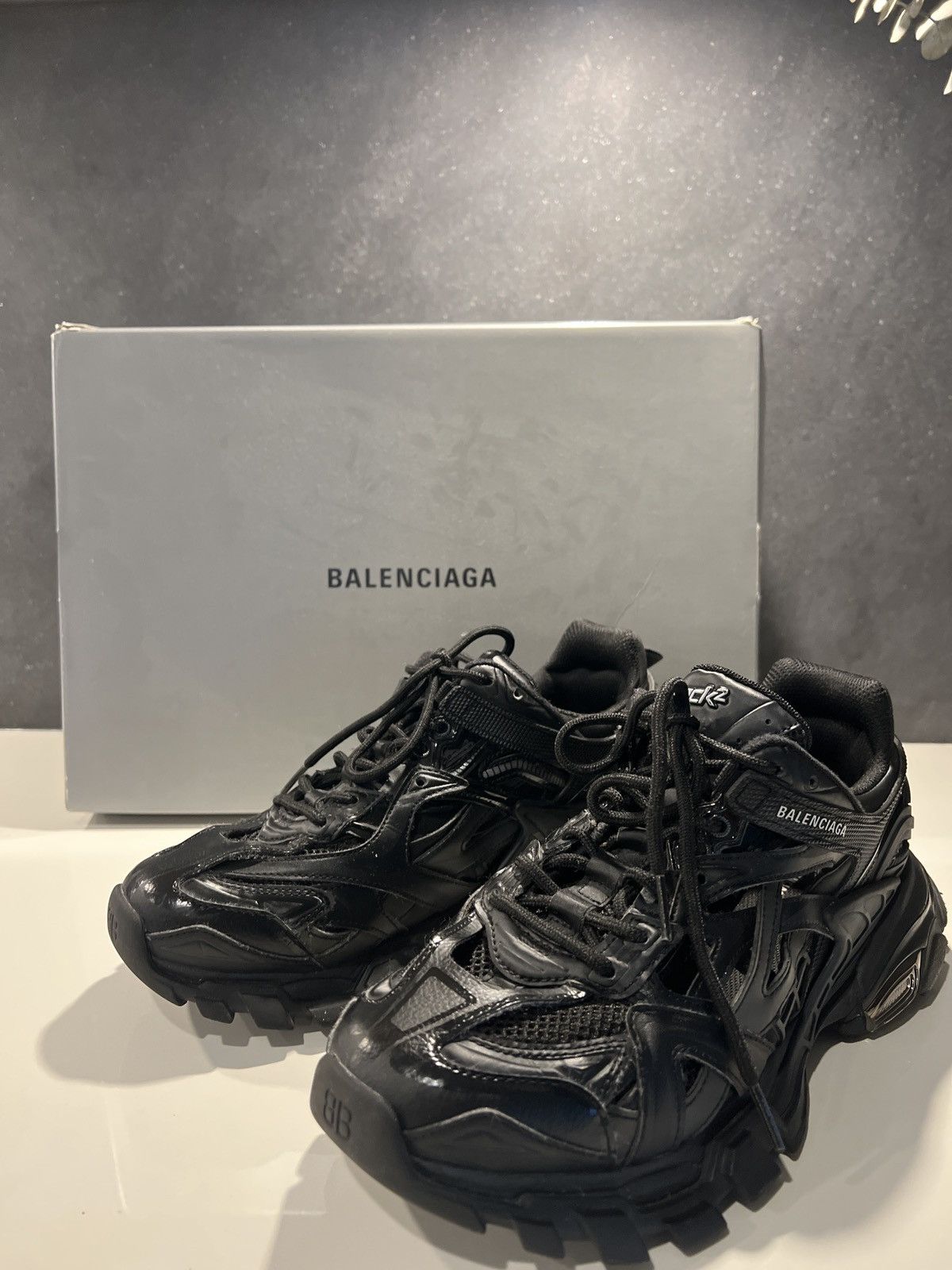 Balenciaga Balenciaga Track.2 Trainer Black Size US 8 / EU 41 - 1 Thumbnail