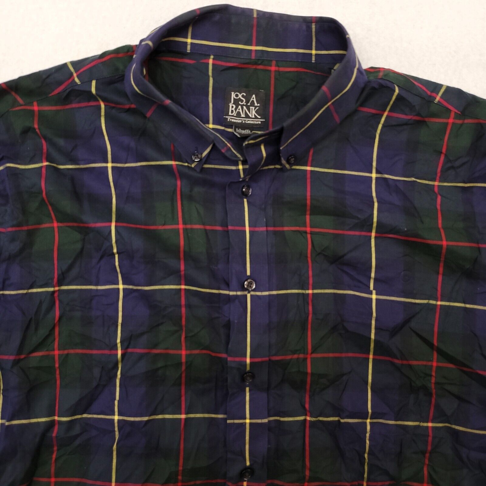 Jos. A. Bank Jos A Bank Windowpane Flannel Button Up Shirt Mens Size XL Size US XL / EU 56 / 4 - 1 Thumbnail