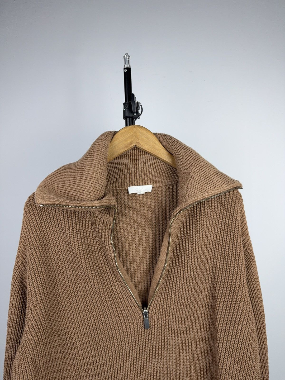 Cos Avant Garde COS Chunky Knit Half Zip Wool Sweater Minimalist Size US L / EU 52-54 / 3 - 4 Thumbnail