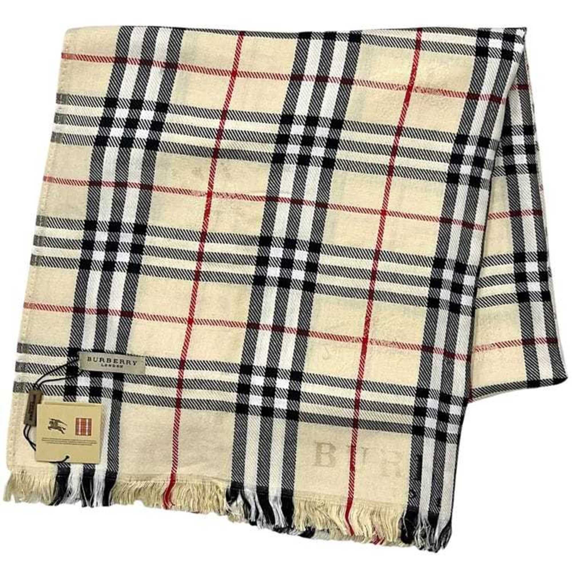 Burberry Burberry stole ec-24546 beige check pattern Nova 300108 19000216 L13181S 102 unused wool BURBERRY scarf lap blanket women's men's Size ONE SIZE - 1 Thumbnail