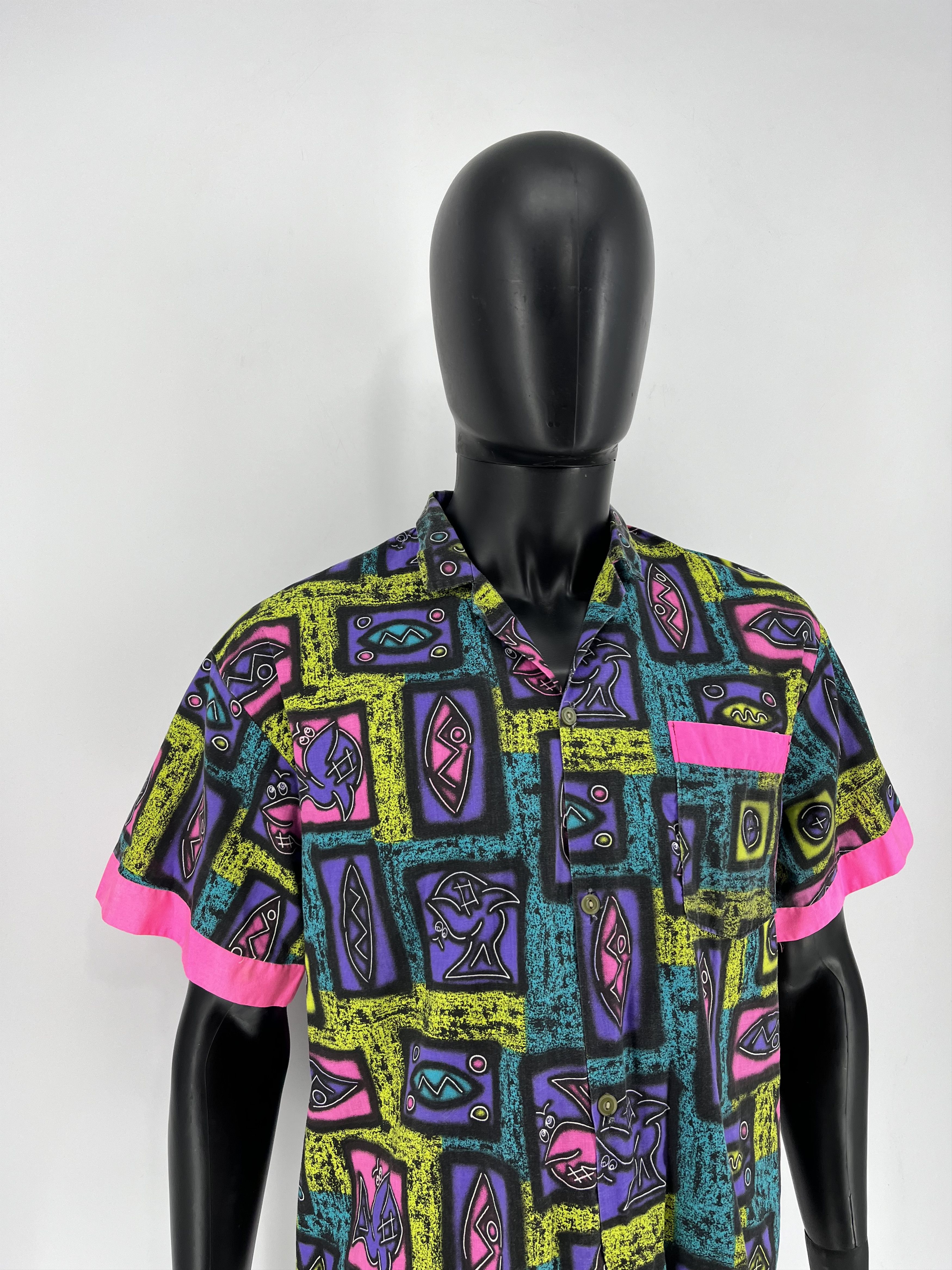 Vintage Vintage 90s Art Streetwear Hawaiian Travis Scott style Size US M / EU 48-50 / 2 - 3 Thumbnail