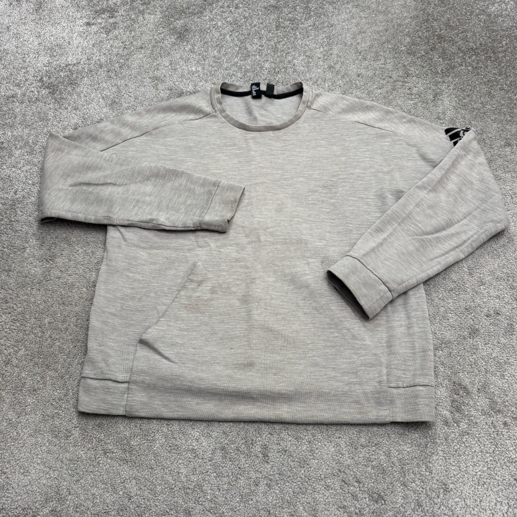 Adidas Adidas Sweatshirt Mens Large Gray Crew Neck Pocket Pullover All Seasons Lightweight Outdoor Sports Athleisure Size US L / EU 52-54 / 3 - 2 Thumbnail