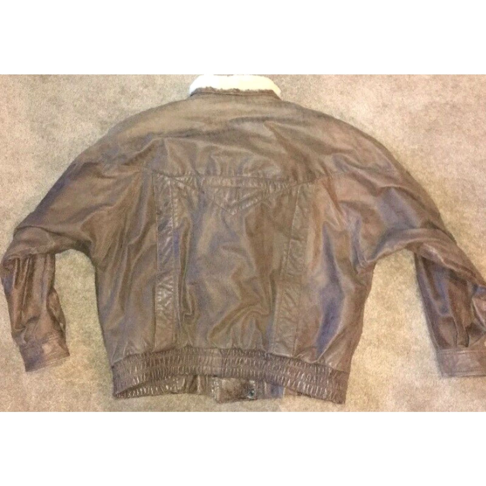 Vintage VINTAGE Saxony Leather Jacket Mens Brown 44 Sz Regular Solid Size 44 Men Brown Leather Jacket Mens VINTAGE Size US S / EU 44-46 / 1 - 4 Thumbnail