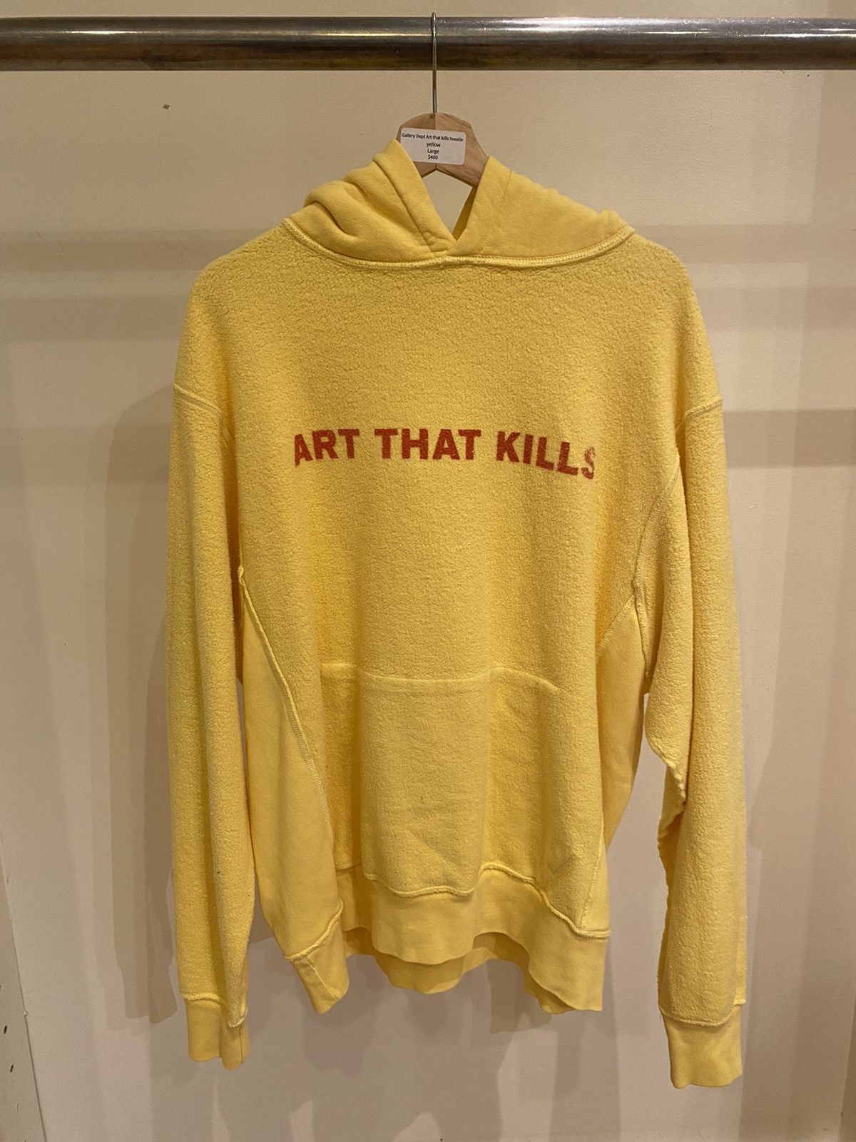 image of Gallery Dept. Art That Kills Hoodie in Yellow, Men's (Size Large)