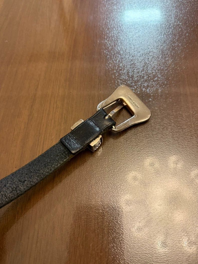 Yves Saint Laurent saint laurent 14ss Black Engraved Belt 2501-Nextarrow Size ONE SIZE - 4 Thumbnail